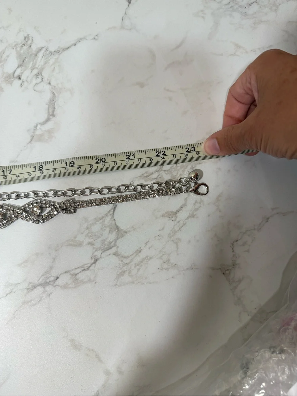 Crystal-Embellished Silver Belt Chain - Women's Accessories